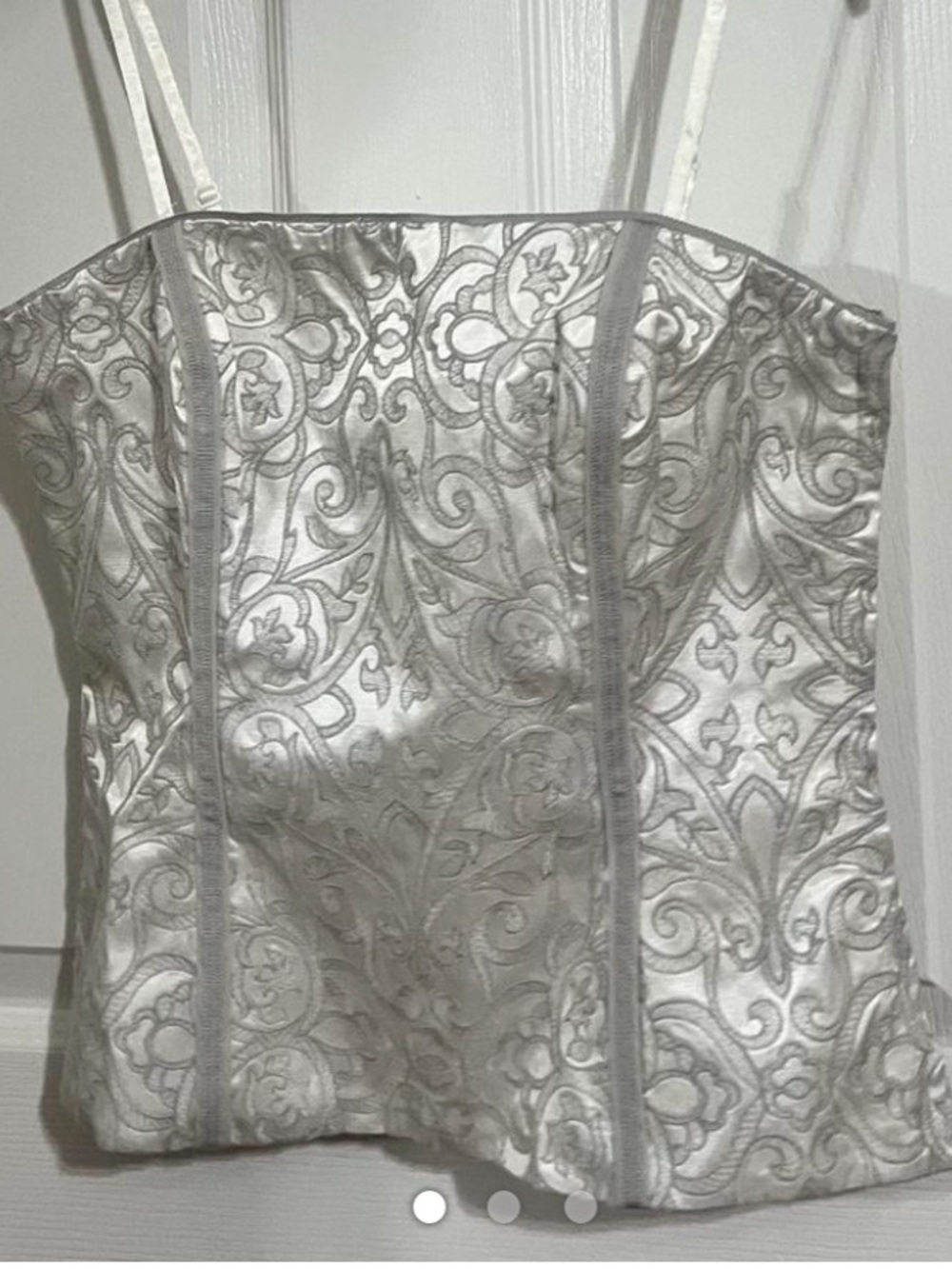 White House Black Market Black and White Branded Label Top size 2